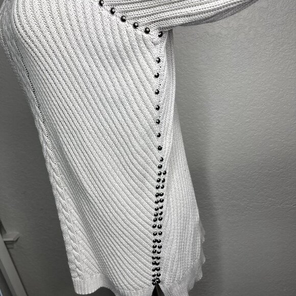 PHILOSOPHY Womens Gray Studded Cable Knit Sweater Size 0X - Picture 2 of 13